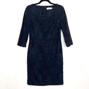M.M.Lafleur New York‎ Navy Black Pockets Sheath Dress 4 Small